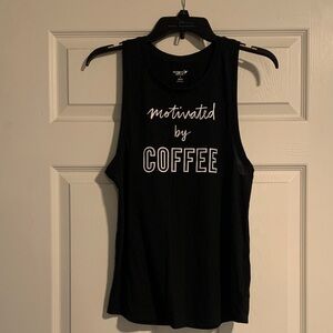Old Navy Black 'Motivated by Coffee' Muscle Tee